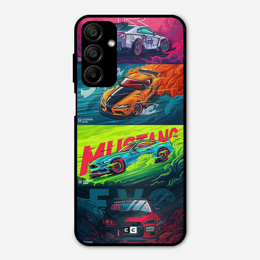 Super Racing Car Metal Back Case for Galaxy A15 5G