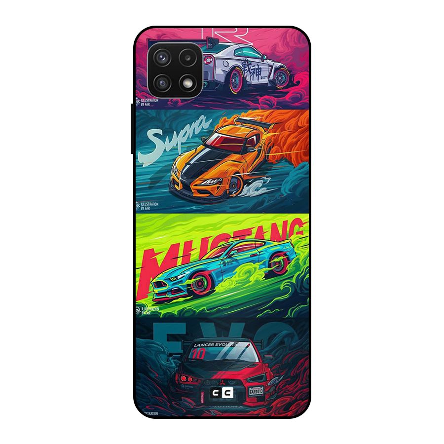Super Racing Car Metal Back Case for Galaxy A22 5G