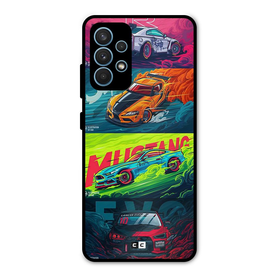 Super Racing Car Metal Back Case for Galaxy A32