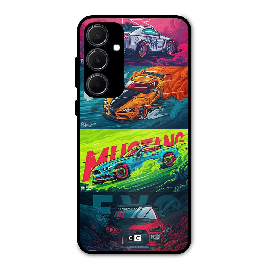 Super Racing Car Metal Back Case for Galaxy A35