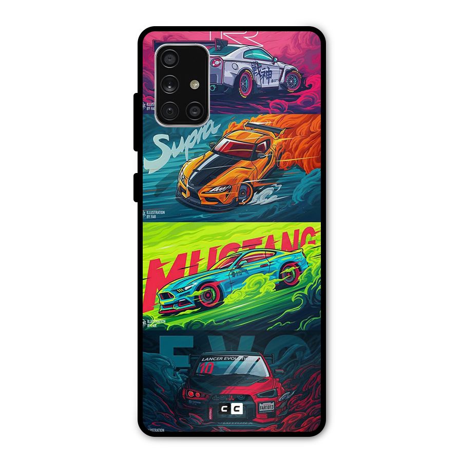 Super Racing Car Metal Back Case for Galaxy A71
