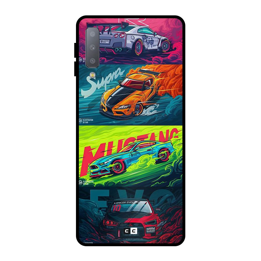 Super Racing Car Metal Back Case for Galaxy A7 (2018)
