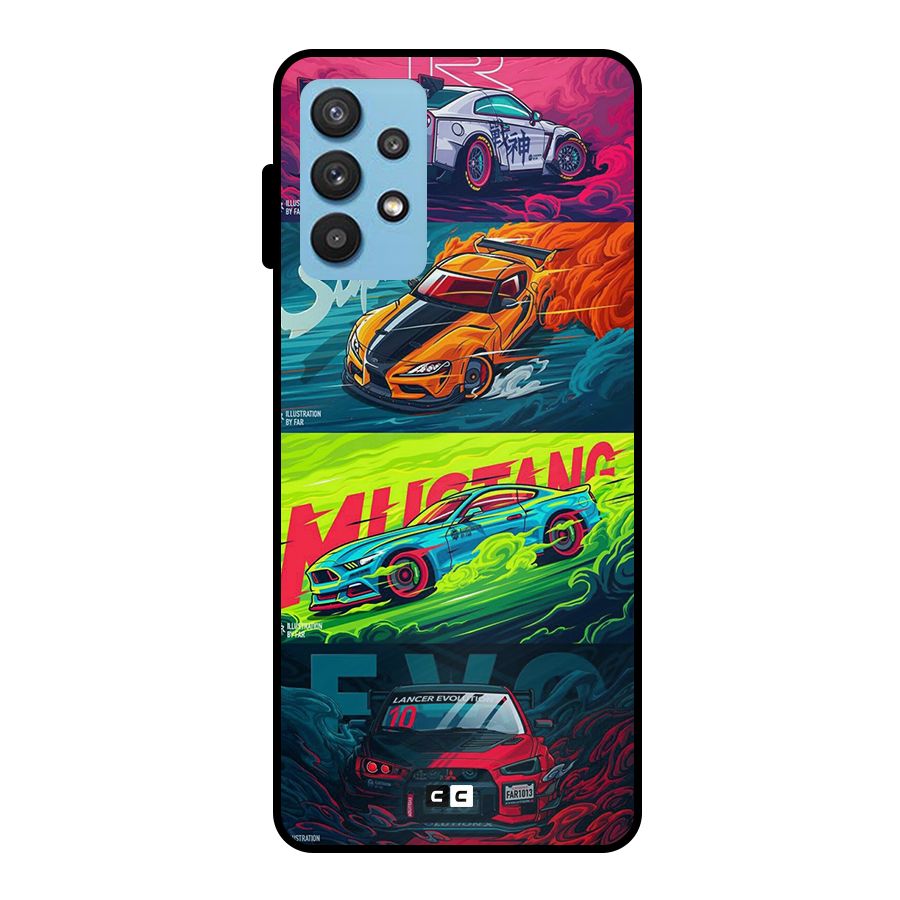 Super Racing Car Metal Back Case for Galaxy M32 5G