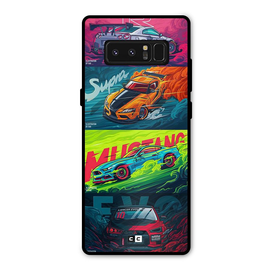 Super Racing Car Metal Back Case for Galaxy Note 8