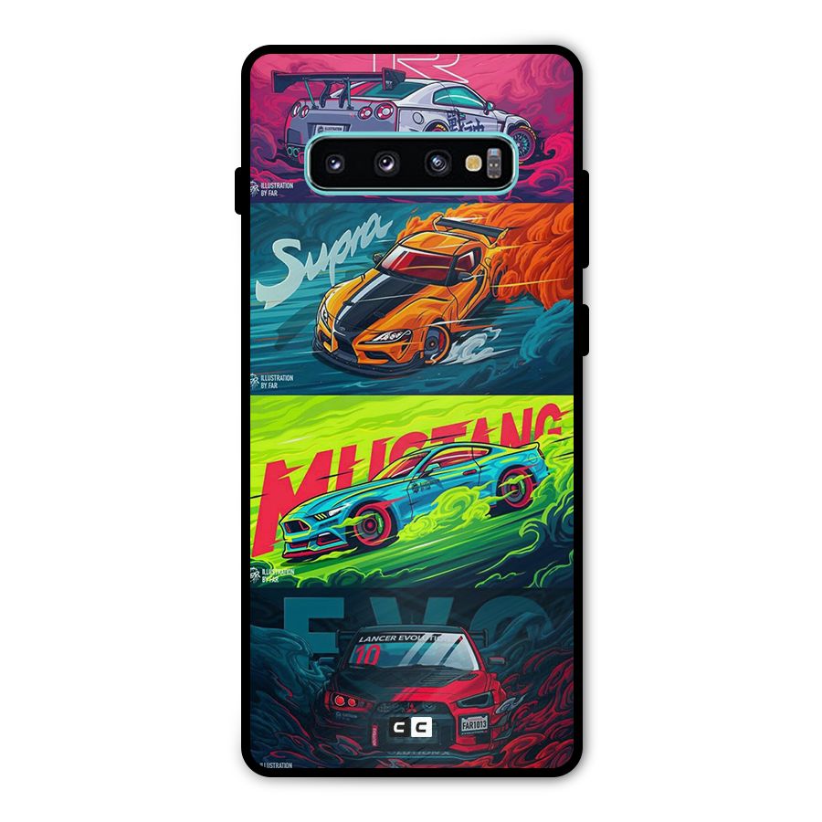 Super Racing Car Metal Back Case for Galaxy S10 Plus