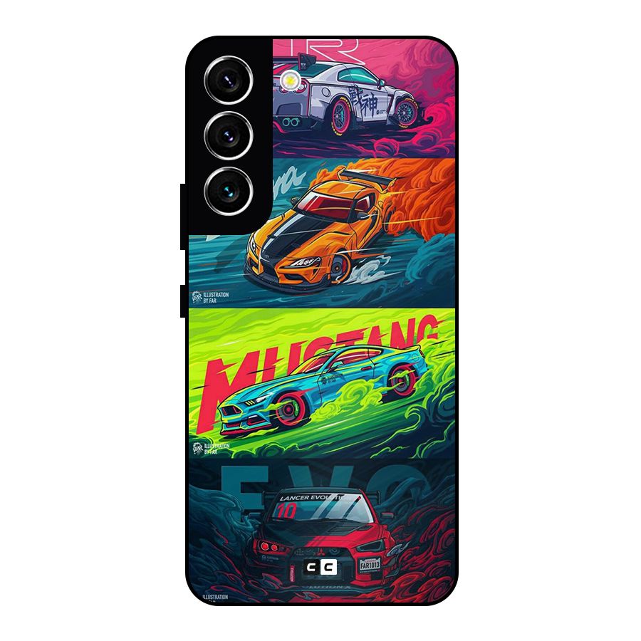 Super Racing Car Metal Back Case for Galaxy S22 5G