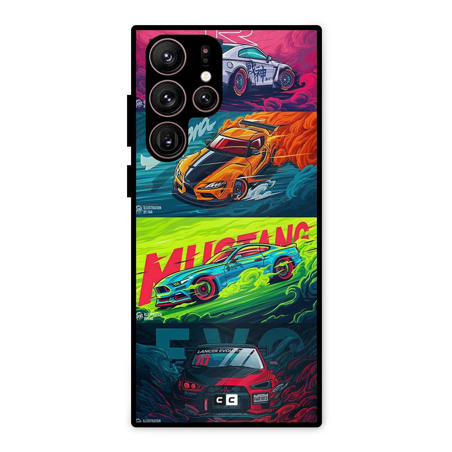 Super Racing Car Metal Back Case for Galaxy S22 Ultra 5G