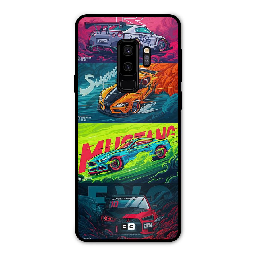 Super Racing Car Metal Back Case for Galaxy S9 Plus