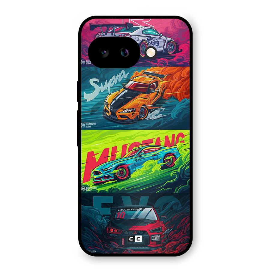 Super Racing Car Metal Back Case for Google Pixel 9a
