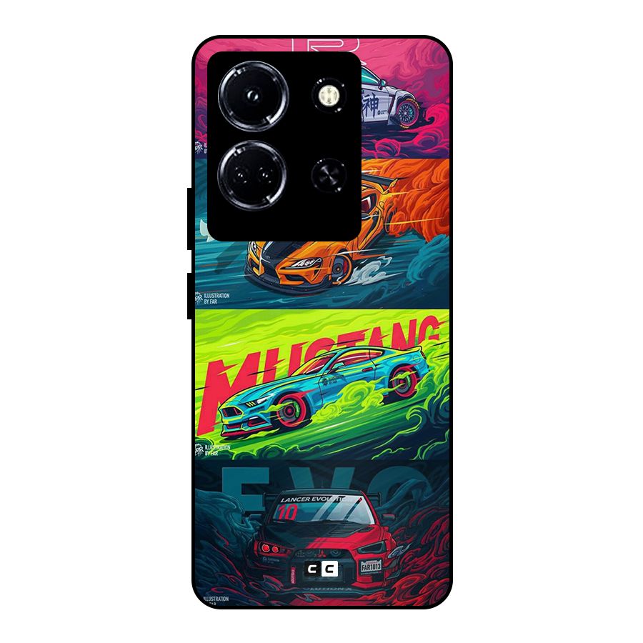 Super Racing Car Metal Back Case for Infinix Note 30 5G