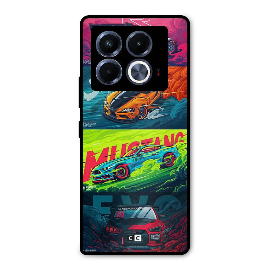 Super Racing Car Metal Back Case for Infinix Note 40 5G