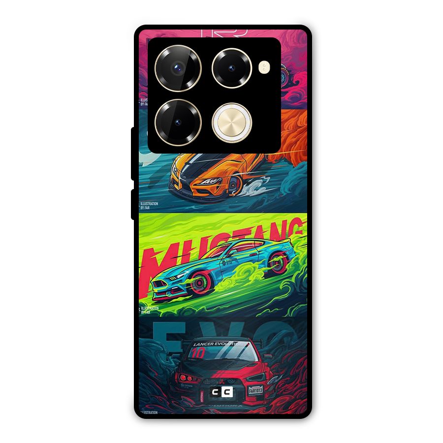 Super Racing Car Metal Back Case for Infinix Note 40 Pro