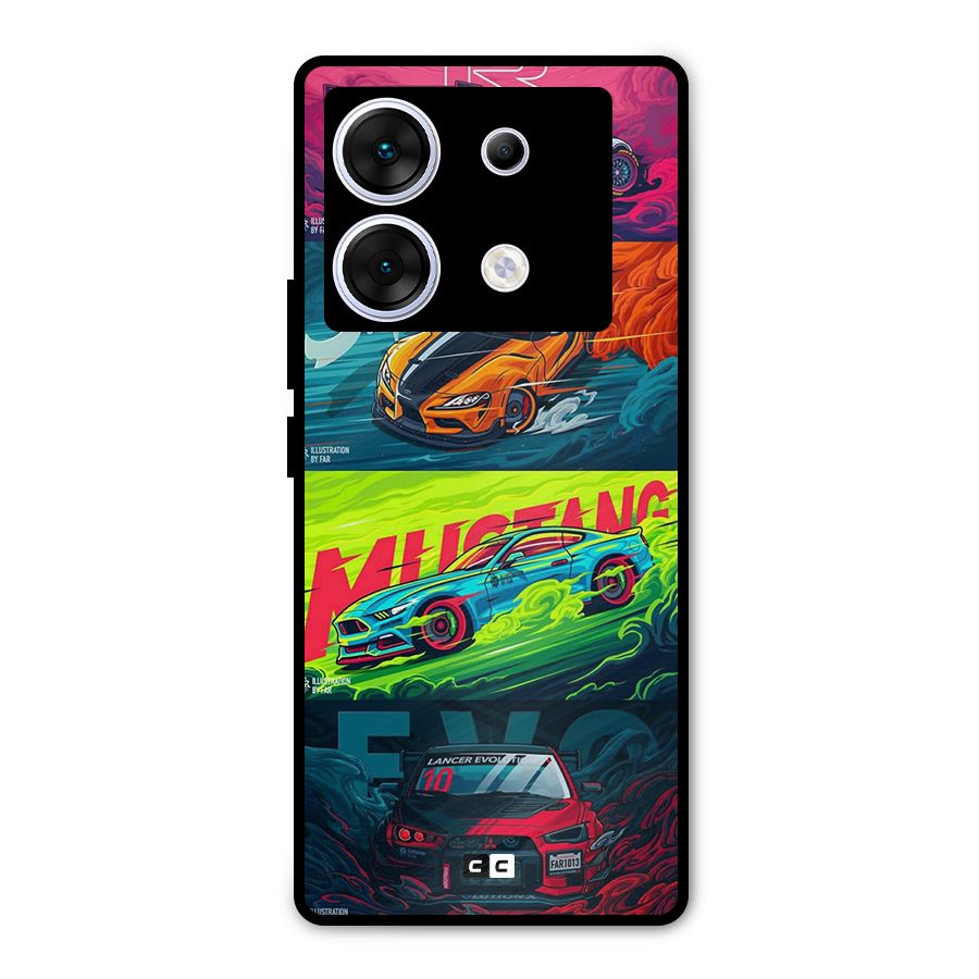 Super Racing Car Metal Back Case for Infinix Zero 30 5G