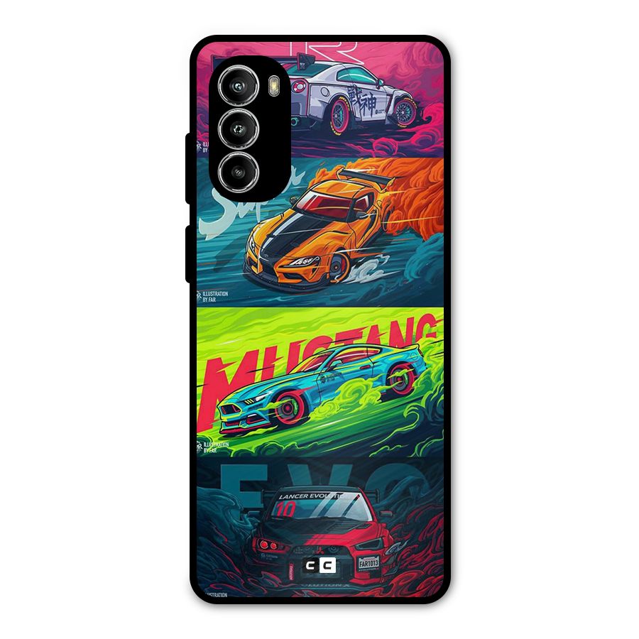 Super Racing Car Metal Back Case for Moto G82