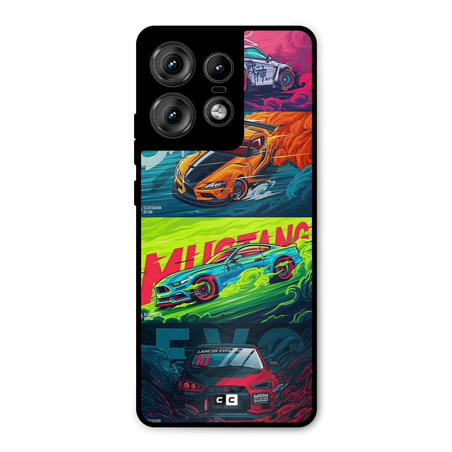 Super Racing Car Metal Back Case for Motorola Edge 50 Pro