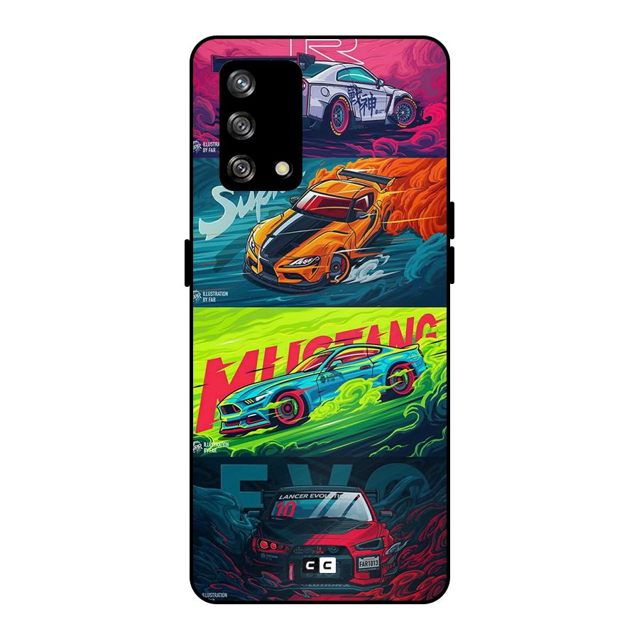 Super Racing Car Metal Back Case for Oppo F19