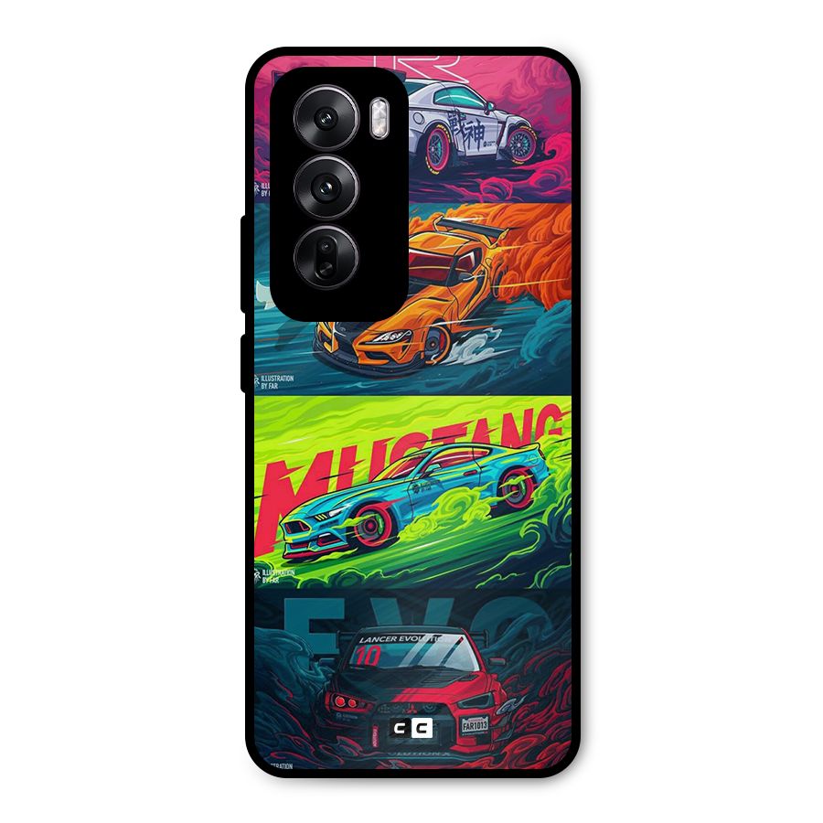 Super Racing Car Metal Back Case for Oppo Reno12