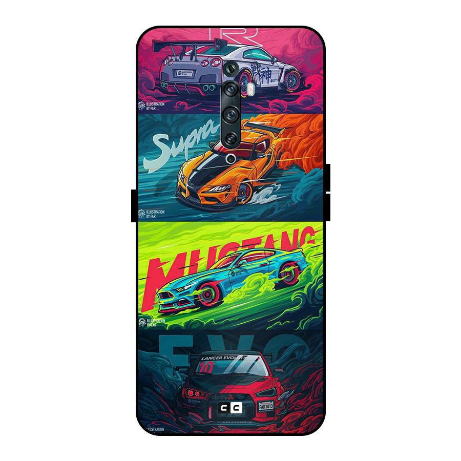 Super Racing Car Metal Back Case for Oppo Reno2 Z