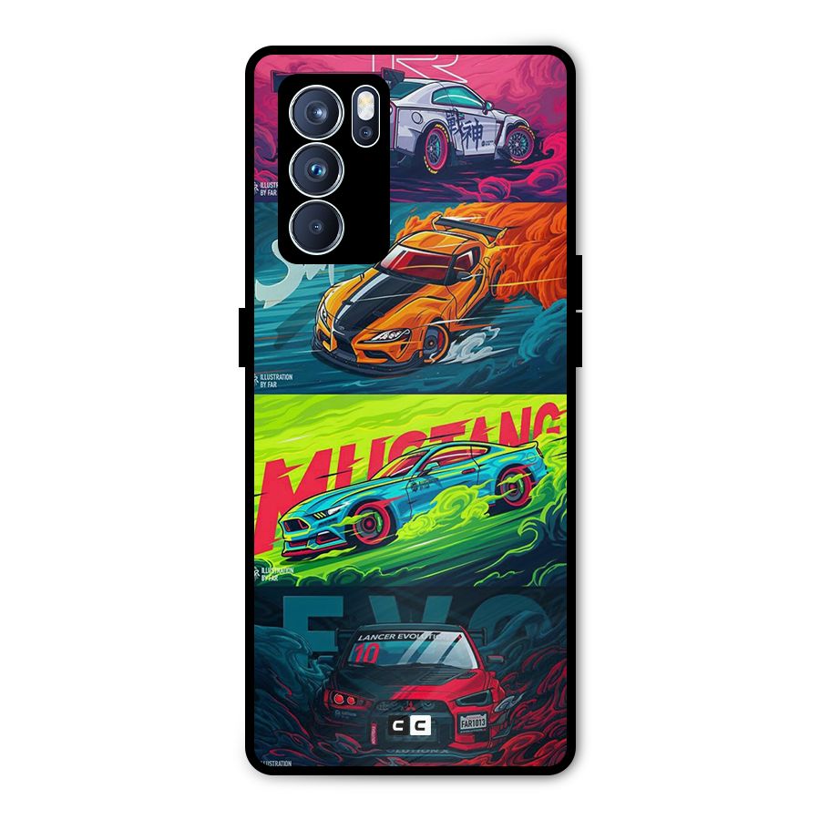 Super Racing Car Metal Back Case for Oppo Reno6 Pro 5G