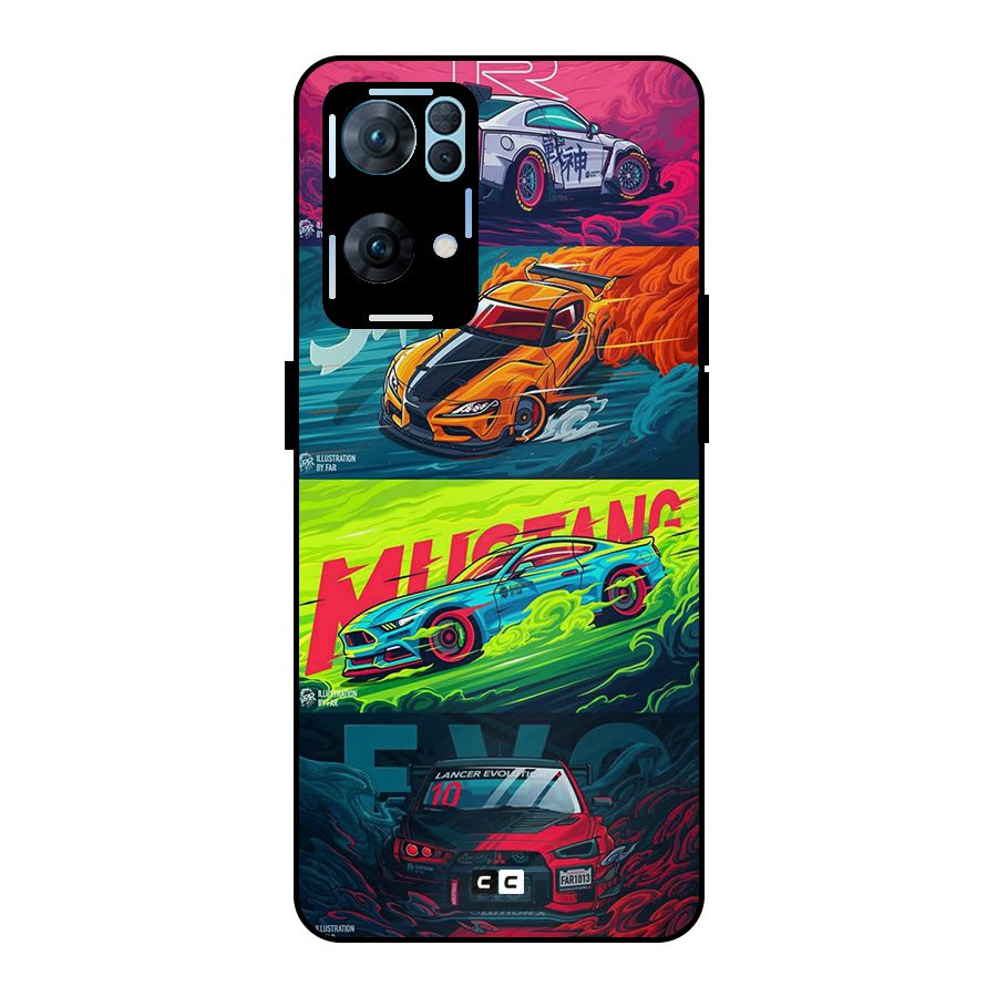 Super Racing Car Metal Back Case for Oppo Reno7 Pro 5G