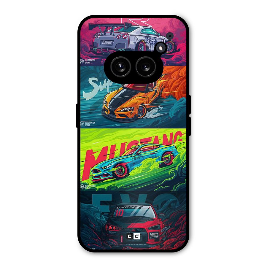 Super Racing Car Metal Back Case for Nothing Phone 2a