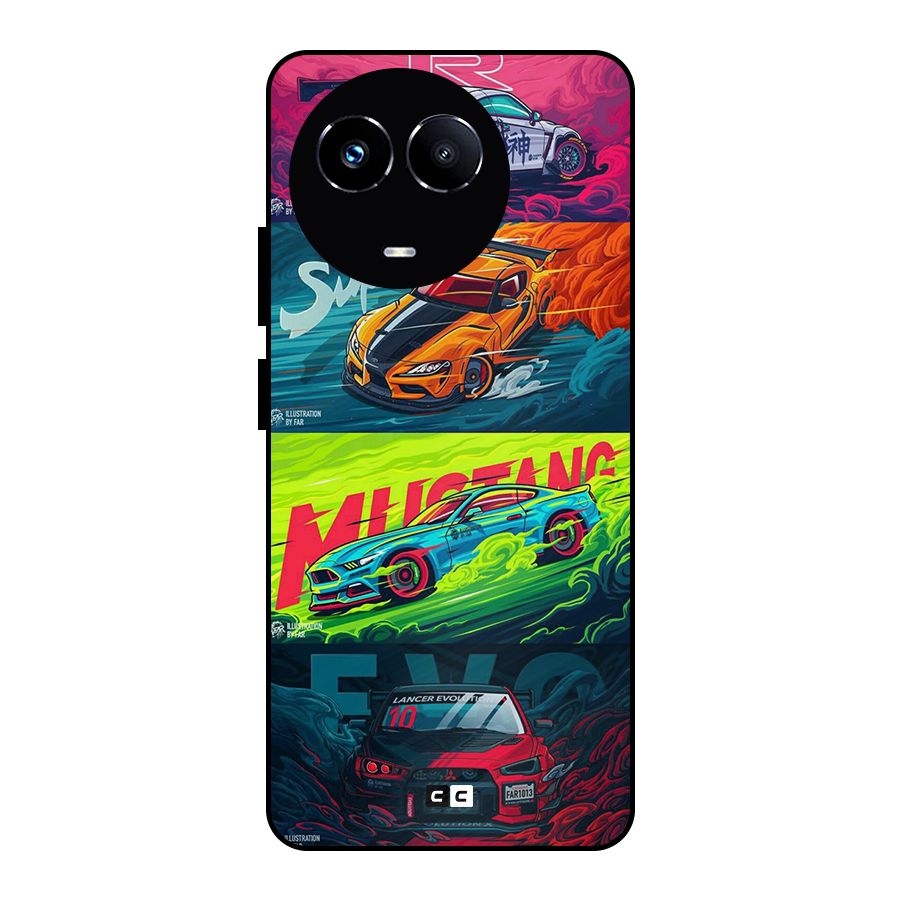 Super Racing Car Metal Back Case for Realme 11X