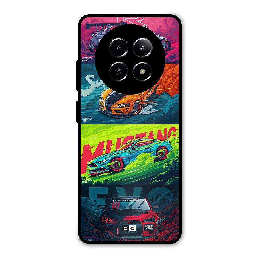 Super Racing Car Metal Back Case for Realme 12x 5G