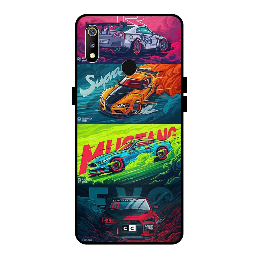 Super Racing Car Metal Back Case for Realme 3i