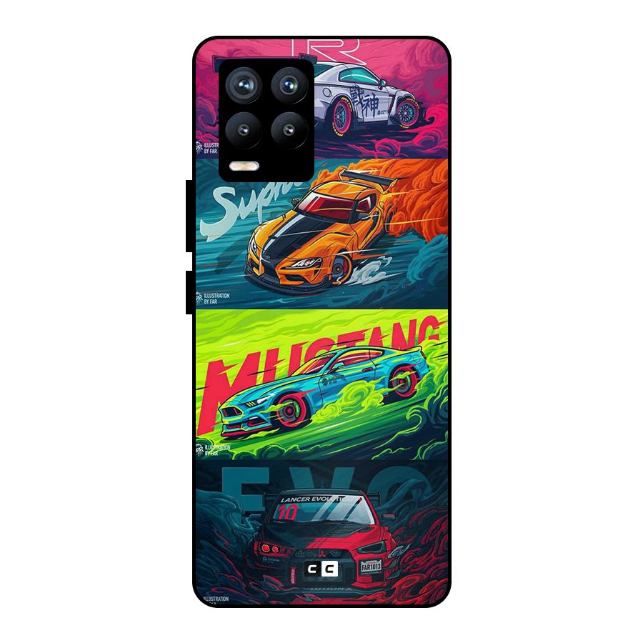 Super Racing Car Metal Back Case for Realme 8