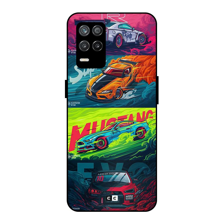 Super Racing Car Metal Back Case for Realme 8s 5G