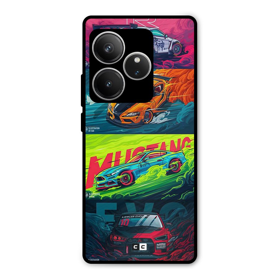 Super Racing Car Metal Back Case for Realme GT 6