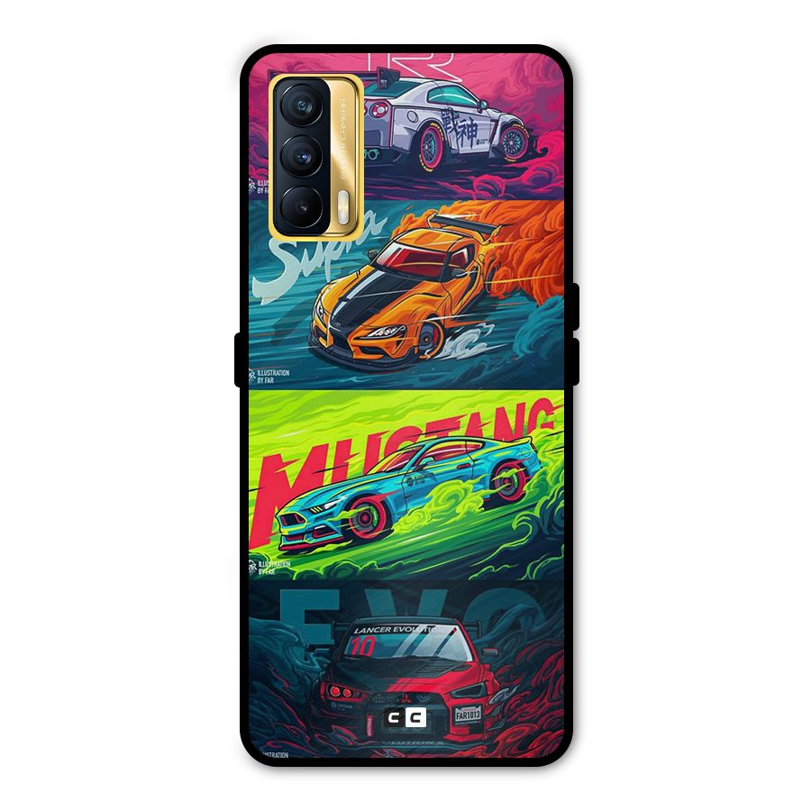 Super Racing Car Metal Back Case for Realme X7