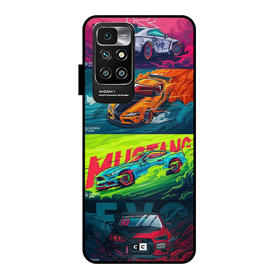 Super Racing Car Metal Back Case for Redmi 10 Prime