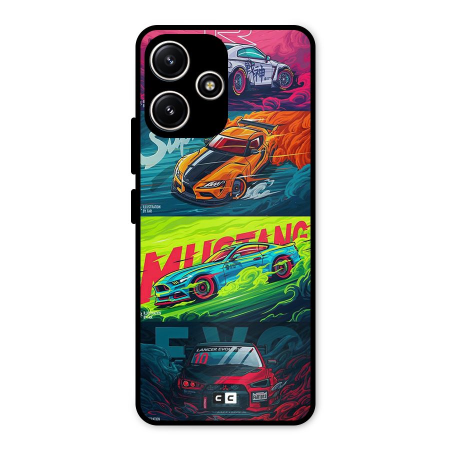 Super Racing Car Metal Back Case for Redmi 12 5G