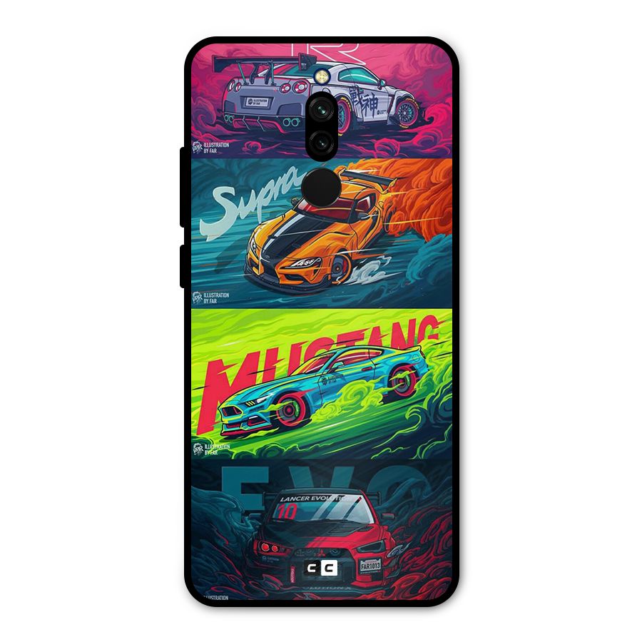 Super Racing Car Metal Back Case for Redmi 8