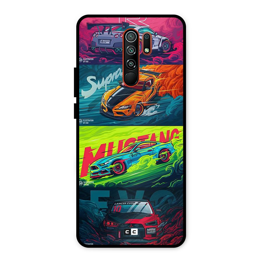 Super Racing Car Metal Back Case for Redmi 9 Prime