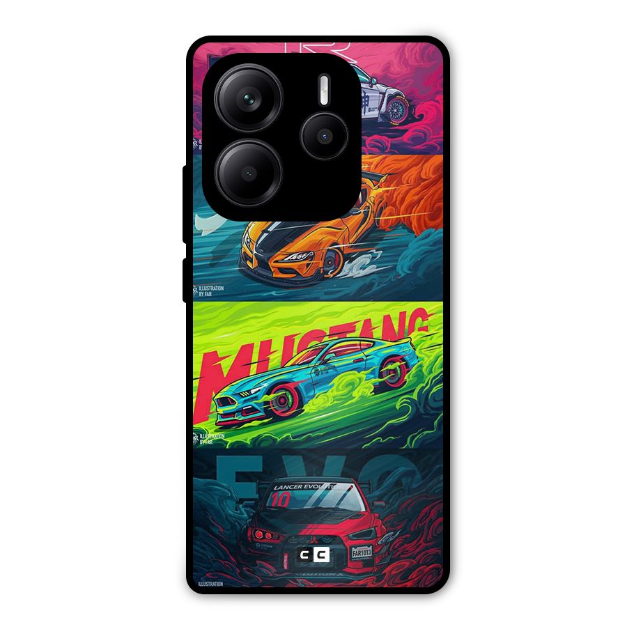 Super Racing Car Metal Back Case for Redmi Note 14 5G
