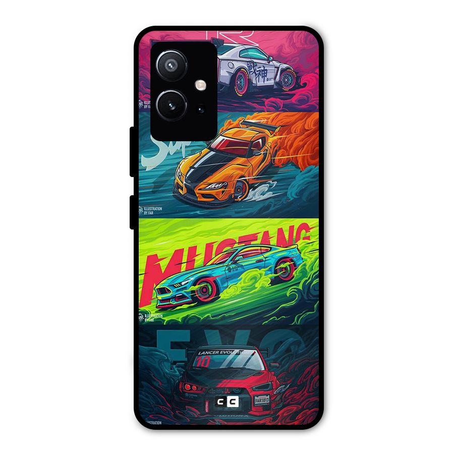 Super Racing Car Metal Back Case for Vivo T1 5G