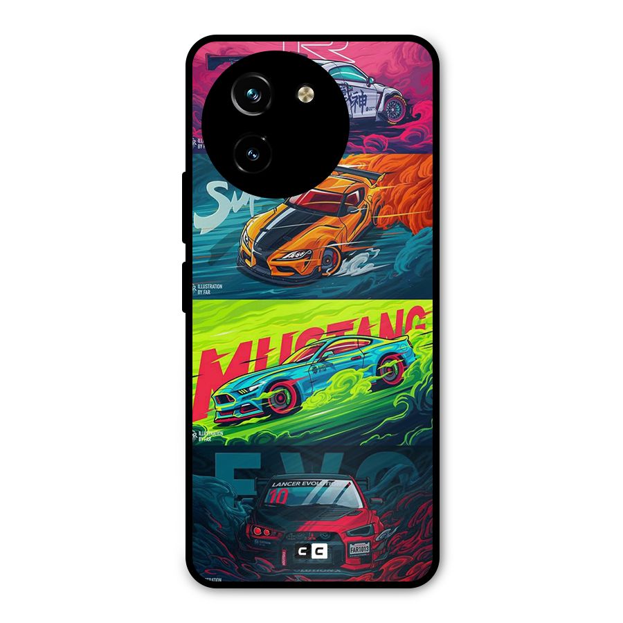 Super Racing Car Metal Back Case for Vivo T3x