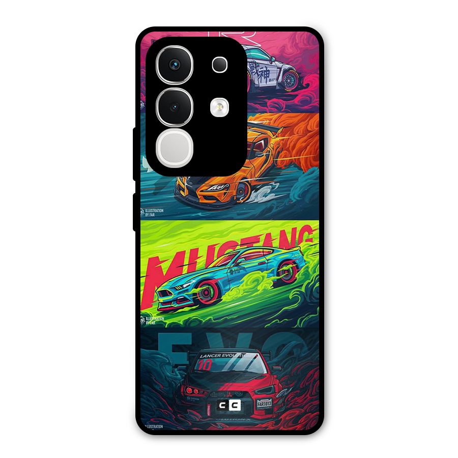 Super Racing Car Metal Back Case for Vivo T4x