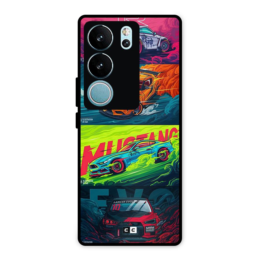 Super Racing Car Metal Back Case for Vivo V29 Pro