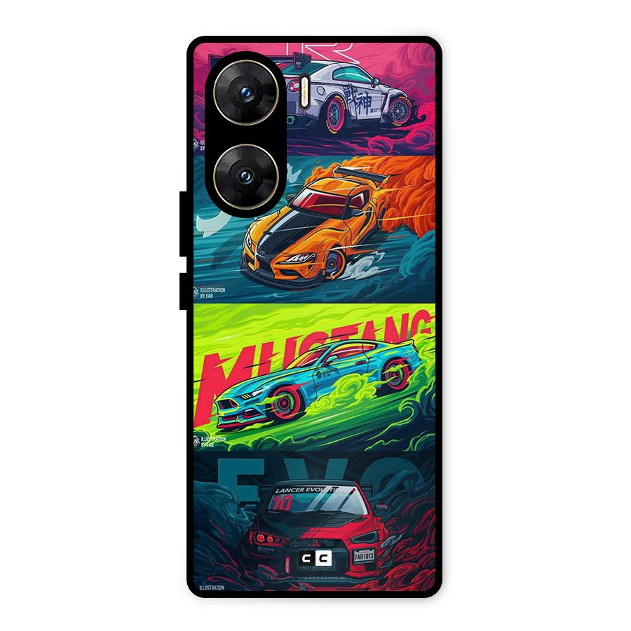 Super Racing Car Metal Back Case for Vivo V29e
