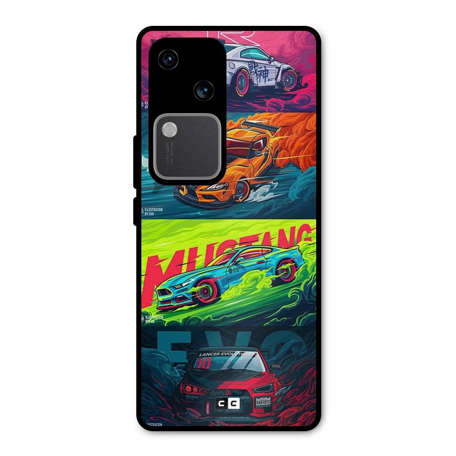 Super Racing Car Metal Back Case for Vivo V30