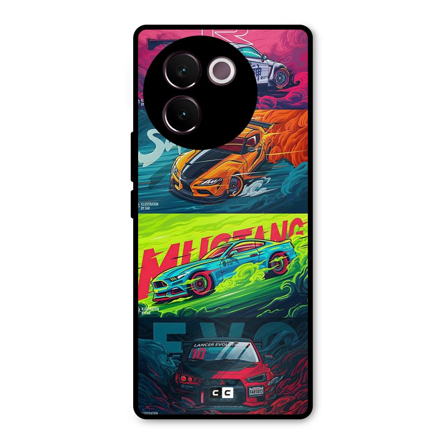 Super Racing Car Metal Back Case for Vivo V30e