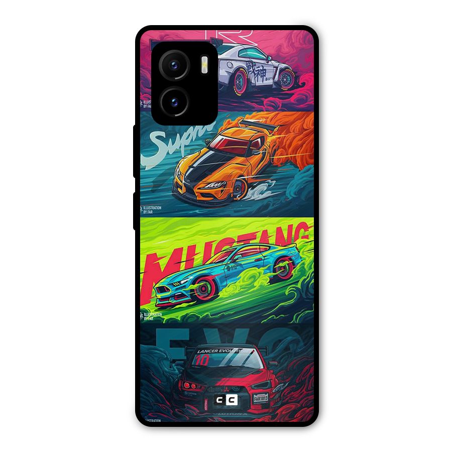 Super Racing Car Metal Back Case for Vivo Y15s