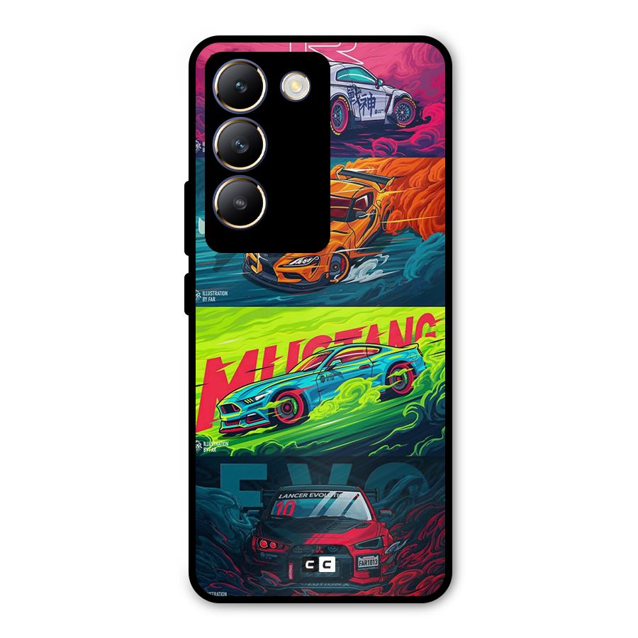 Super Racing Car Metal Back Case for Vivo Y200e