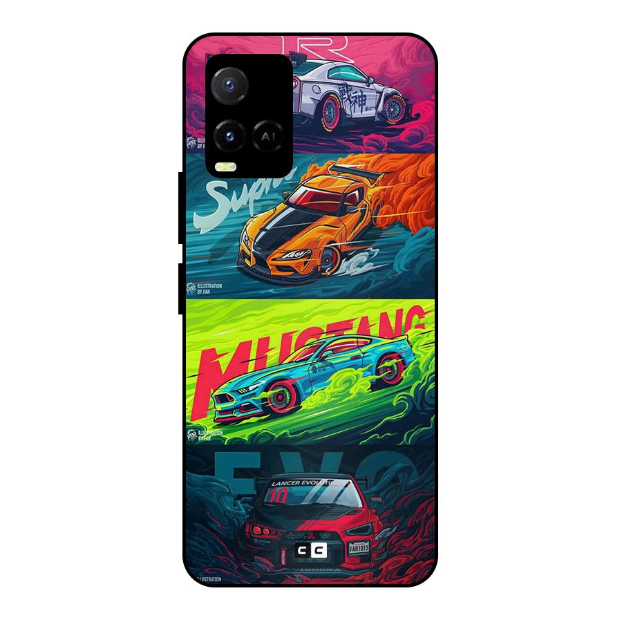Super Racing Car Metal Back Case for Vivo Y21A