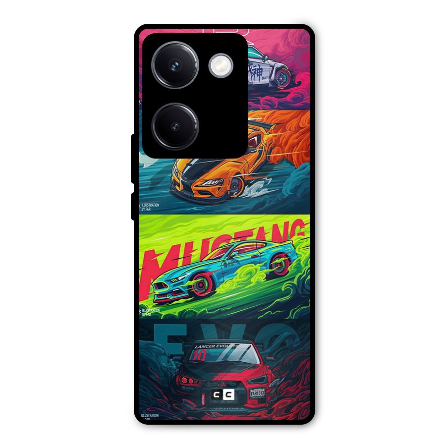 Super Racing Car Metal Back Case for Vivo Y300 Plus