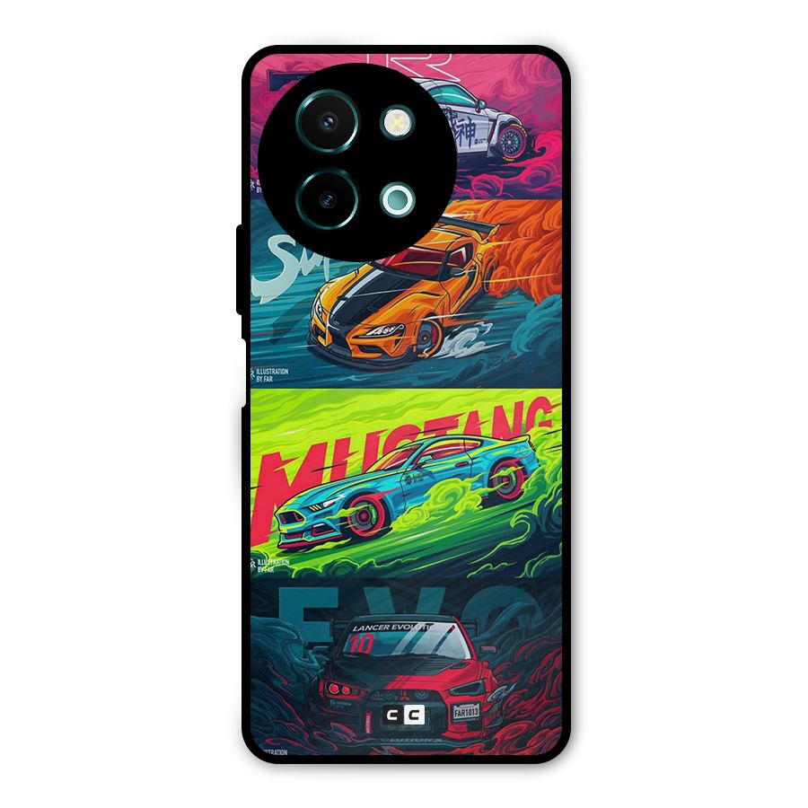 Super Racing Car Metal Back Case for Vivo Y58