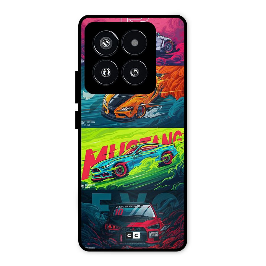 Super Racing Car Metal Back Case for Xiaomi 14 Pro